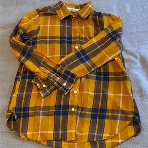 Old Navy Mustard and Gray Plaid Shirt